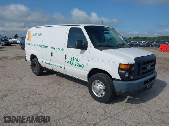 2013 Ford Econoline Cargo Commercial with VIN 1FTNE2EWXDDA52072, listed as a IAAI auction lot 42523635 with 262,097 mi miles and . Bid and sale history available at DreamBid. Image 1.