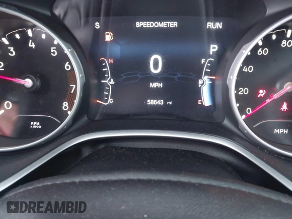 2020 Jeep Compass Altitude with VIN 3C4NJCBB6LT162547, listed as a IAAI auction lot 41362410 with 58,643 mi miles and . Bid and sale history available at carsss.com. Image 15.