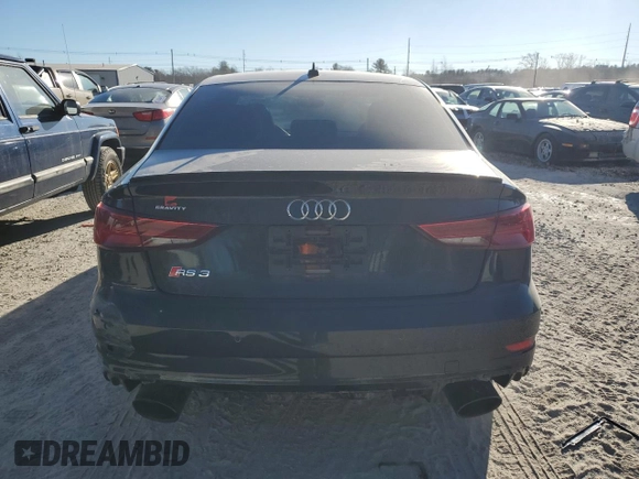2019 Audi RS 3 with VIN WUABWGFF8KA907574, listed as a Copart auction lot 87910395 with 38,289 mi miles and Salvage title. Bid and sale history available at DreamBid. Image 6.