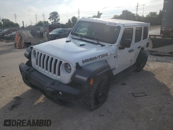 2022 Jeep Wrangler Unlimited Sport with VIN 1C4HJXDG1NW247614, listed as a Copart auction lot 70441794 with 35,854 mi miles and Salvage Title. Bid and sale history available at DreamBid. Image 1.