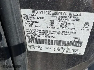 2002 Ford Super Duty F-250 XL with VIN 1FTNX21L52EB12546, listed as a IAAI auction lot 41851979 with 218,356 mi miles. Bid and sale history available at carsss.com. Image 9.