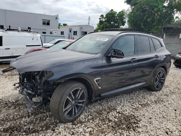 2022 BMW X3 M with VIN 5YM13EC04N9J34797, listed as a Copart auction lot 58901924 with 4,059 mi miles and Non Repairable. Bid and sale history available at carsss.com. Image 1.