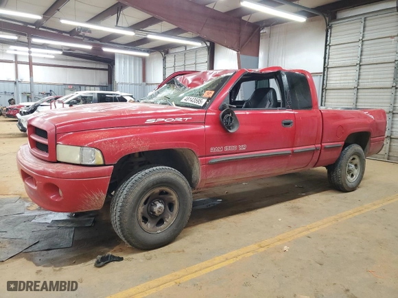 1999 Dodge Ram 1500 with VIN 1B7HF13Z1XJ584429, listed as a Copart auction lot 48143595 with 0 mi miles and Salvage Title. Bid and sale history available at carsss.com. Image 1.