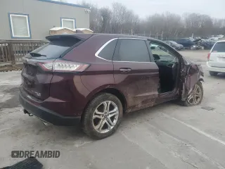 2018 Ford Edge Titanium with VIN 2FMPK4K95JBB39743, listed as a Copart auction lot 46539345 with 0 mi miles and Salvage Title. Bid and sale history available at carsss.com. Image 3.