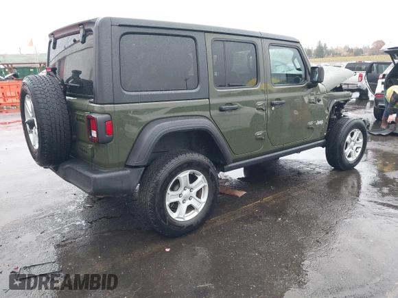 2021 Jeep Wrangler Unlimited Willys with VIN 1C4HJXDN5MW592125, listed as a IAAI auction lot 40821100 with 82,109 mi miles and . Bid and sale history available at DreamBid. Image 4.