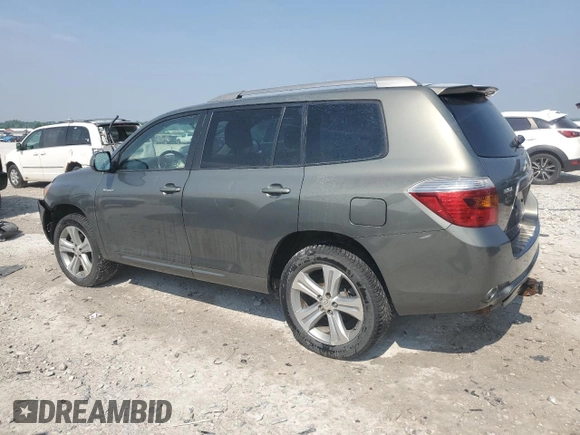 2008 Toyota Highlander Sport with VIN JTEES43A382002249, listed as a Copart auction lot 59623845 with Not provided miles and Clean title. Bid and sale history available at DreamBid. Image 2.