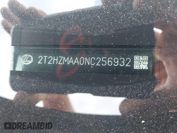 2022 Lexus RX 350 with VIN 2T2HZMAA0NC256932, listed as a IAAI auction lot 42179918 with 24,790 mi miles and . Bid and sale history available at DreamBid. Image 9.