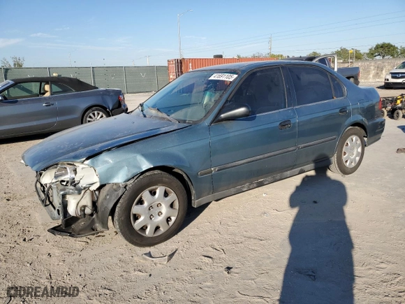 1999 Honda Civic DX with VIN 1HGEJ6629XL031952, listed as a Copart auction lot 41691105 with 66,909 mi miles and Salvage Title. Bid and sale history available at carsss.com. Image 1.