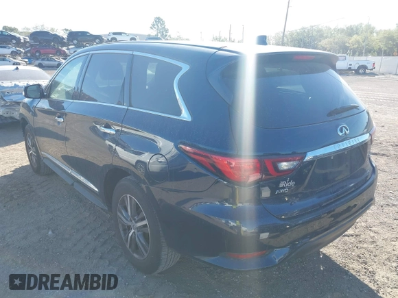 2020 Infiniti QX60 LUXE with VIN 5N1DL0MMXLC526804, listed as a IAAI auction lot 41847277 with 131,121 mi miles. Bid and sale history available at carsss.com. Image 3.