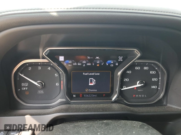 2020 GMC Sierra 1500 Denali with VIN 1GTU9FEL1LZ160062, listed as a Copart auction lot 59551395 with 106,223 mi miles and Salvage title. Bid and sale history available at DreamBid. Image 9.