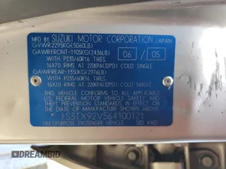 2006 Suzuki XL7 z VIN JS3TX92V564100121, wystawiony jako Copart lot #54261885 z przebiegiem 121 590 mil mil oraz Szkoda całkowita • Salvage title. Historia ofert i sprzedaży dostępna na DreamBid. Obrazek 13.