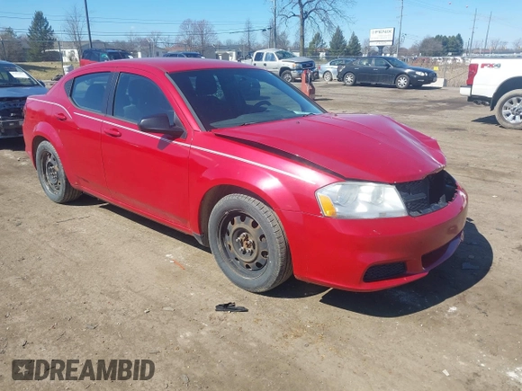 2014 Dodge Avenger SE with VIN 1C3CDZAB7EN226041, listed as a IAAI auction lot 41886981 with 126,811 mi miles. Bid and sale history available at carsss.com. Image 1.