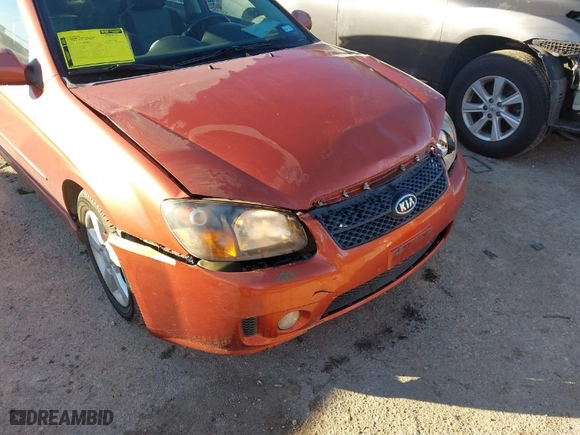 2008 Kia Spectra with VIN KNAFE161985011785, listed as a IAAI auction lot 41076914 with NaN miles. Bid and sale history available at carsss.com. Image 6.