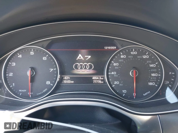 2016 Audi A7 3.0 Premium Plus with VIN WAUWGAFC8GN012047, listed as a IAAI auction lot 41012423 with 77,778 mi miles. Bid and sale history available at carsss.com. Image 7.