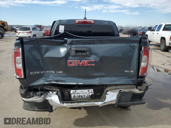 2019 GMC Canyon 2WD SLE with VIN 1GTG5CEN5K1331384, listed as a Copart auction lot 43317035 with 38,542 mi miles and Salvage Title. Bid and sale history available at carsss.com. Image 6.
