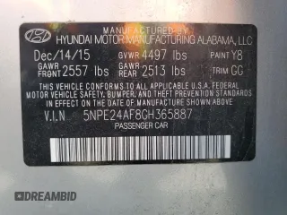 2016 Hyundai Sonata SE с VIN 5NPE24AF8GH365887, выставлен на аукционе Copart как лот 58845045 с пробегом 106 091 миль миль и Чистый • Clean title. История ставок и продаж доступна на DreamBid. Изображение 12.