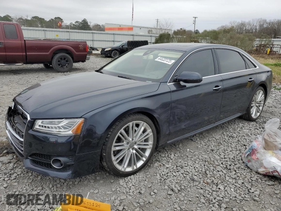 2017 Audi A8 z VIN WAU44AFD9HN002783, wystawiony jako Copart lot #44633125 z przebiegiem 110 066 mil mil oraz Szkoda całkowita • Salvage title. Historia ofert i sprzedaży dostępna na DreamBid. Obrazek 1.