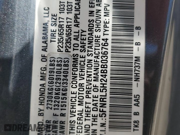 2011 Honda Odyssey LX с VIN 5FNRL5H24BB036764, выставлен на аукционе Copart как лот 59046385 с пробегом 130 182 миль миль и Чистый • Clean title. История ставок и продаж доступна на DreamBid. Изображение 13.
