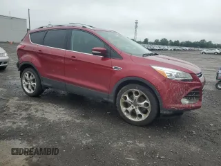 2013 Ford Escape Titanium with VIN 1FMCU9J90DUA77108, listed as a Copart auction lot 60799445 with 63,385 mi miles and Salvage title. Bid and sale history available at DreamBid. Image 4.