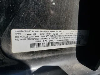 2010 Volkswagen Jetta S with VIN 3VWJZ7AJ1AM032185, listed as a Copart auction lot 58562615 with 189,752 mi miles and Salvage title. Bid and sale history available at DreamBid. Image 12.