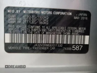 2016 Mitsubishi Lancer SE with VIN JA32V2FW8GU011332, listed as a Copart auction lot 78856654 with 132,714 mi miles and Salvage Title. Bid and sale history available at DreamBid. Image 12.