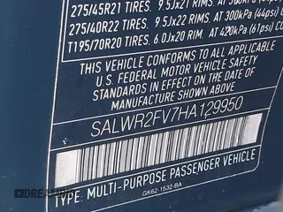 2017 Land Rover Range Rover Sport HSE with VIN SALWR2FV7HA129950, listed as a IAAI auction lot 42269326 with 100,600 mi miles and . Bid and sale history available at DreamBid. Image 9.