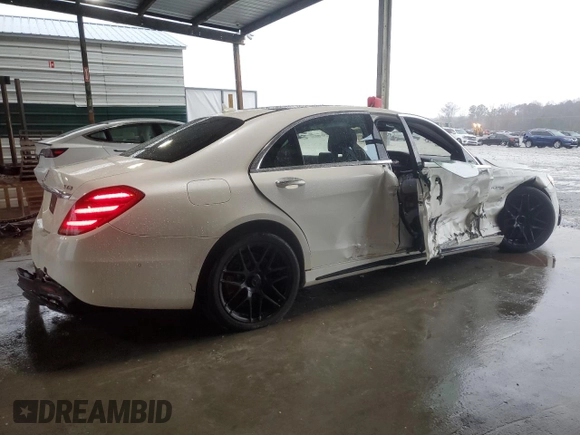 2018 Mercedes-Benz S 63 AMG with VIN WDDUG8JB2JA343602, listed as a Copart auction lot 84506804 with 103,928 mi miles and Salvage title. Bid and sale history available at DreamBid. Image 3.