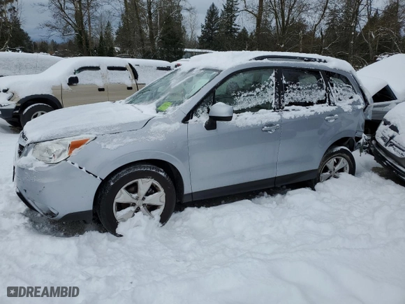 2015 Subaru Forester 2.5i Premium with VIN JF2SJAGCXFH805186, listed as a Copart auction lot 82694954 with 56,820 mi miles and Salvage Title. Bid and sale history available at carsss.com. Image 1.