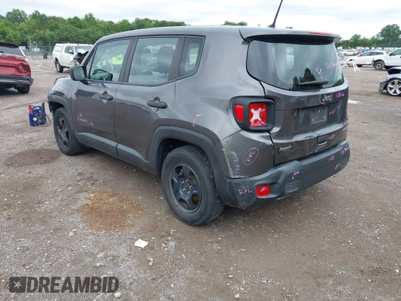 2019 Jeep Renegade Sport with VIN ZACNJAAB3KPK17836, listed as a IAAI auction lot 42351057 with 52,318 mi miles and . Bid and sale history available at DreamBid. Image 3.
