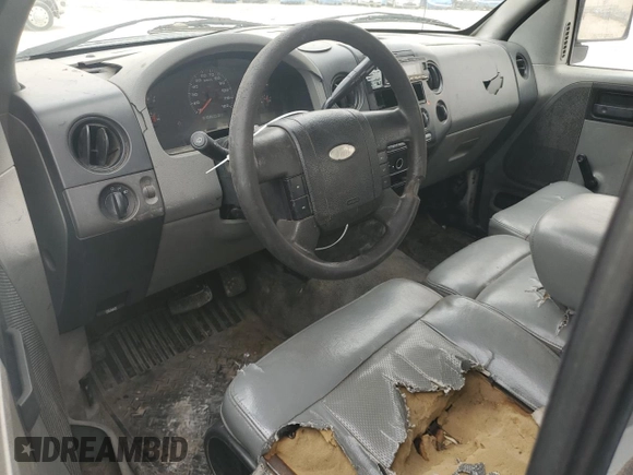 2005 Ford F-150 XL with VIN 1FTRF12W45NA47586, listed as a Copart auction lot 47572635 with 210,792 mi miles and Clean Title. Bid and sale history available at carsss.com. Image 8.