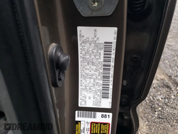 2010 Toyota Tacoma with VIN 3TMMU4FNXAM021159, listed as a Copart auction lot 47420855 with 313,676 mi miles and Salvage Title. Bid and sale history available at carsss.com. Image 13.