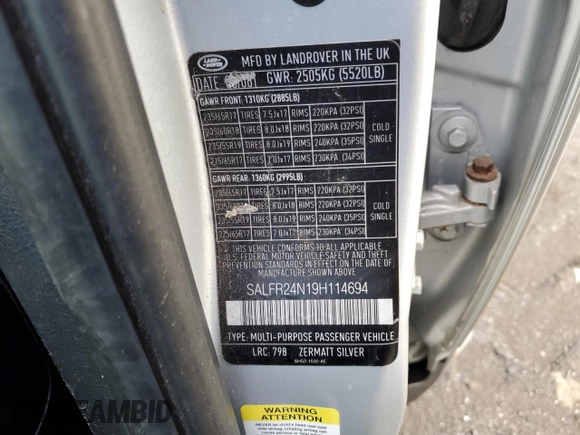 2009 Land Rover LR2 HSE z VIN SALFR24N19H114694, wystawiony jako Copart lot #84816734 z przebiegiem Nie podano mil oraz Szkoda całkowita • Salvage title. Historia ofert i sprzedaży dostępna na DreamBid. Obrazek 13.