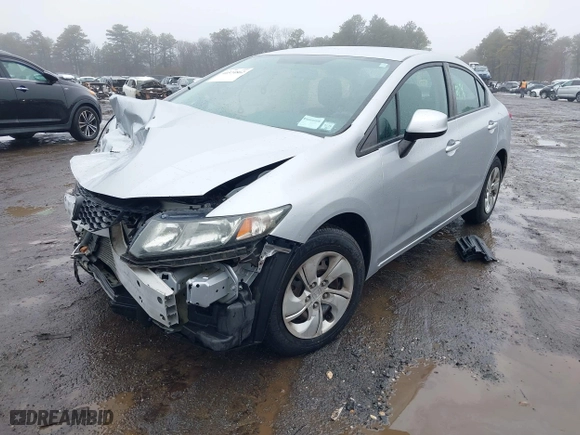 2013 Honda Civic Sdn LX with VIN 2HGFB2F52DH587114, listed as a IAAI auction lot 41574862 with 63,587 mi miles. Bid and sale history available at carsss.com. Image 18.