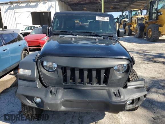 2020 Jeep Wrangler Unlimited Willys with VIN 1C4HJXDG8LW250300, listed as a Copart auction lot 83543074 with 36,347 mi miles and Salvage title. Bid and sale history available at DreamBid. Image 5.