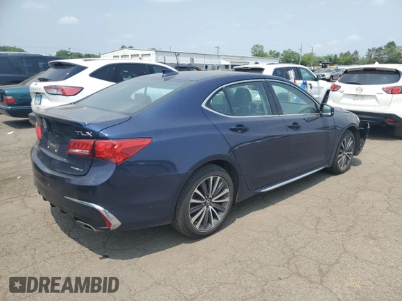 2018 Acura TLX Advance with VIN 19UUB3F73JA003800, listed as a Copart auction lot 59383825 with 72,071 mi miles and Salvage title. Bid and sale history available at DreamBid. Image 3.