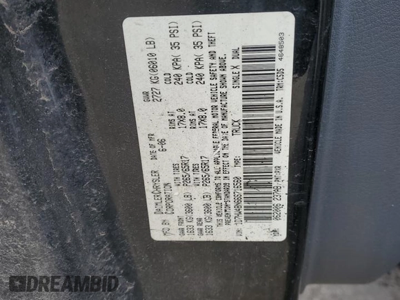 2006 Dodge Dakota SLT z VIN 1D7HW48N66S716560, wystawiony jako Copart lot #49677695 z przebiegiem 163 717 mil mil oraz Szkoda całkowita • Salvage title. Historia ofert i sprzedaży dostępna na DreamBid. Obrazek 14.