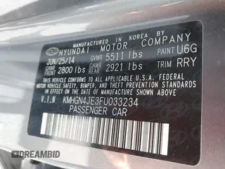 2015 Hyundai Genesis 3.8L z VIN KMHGN4JE3FU033234, wystawiony jako IAAI lot #42049463 z przebiegiem 135 154 mil mil oraz . Historia ofert i sprzedaży dostępna na DreamBid. Obrazek 9.