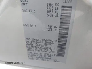 2024 Nissan Altima SV z VIN 1N4BL4DV7RN378187, wystawiony jako IAAI lot #42124459 z przebiegiem Nie podano mil oraz . Historia ofert i sprzedaży dostępna na DreamBid. Obrazek 9.