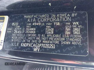 2023 Kia Sportage SX-Prestige with VIN KNDPXCAG1P7020251, listed as a IAAI auction lot 42364221 with 129,885 mi miles and . Bid and sale history available at DreamBid. Image 9.