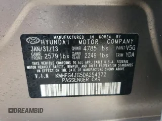 2013 Hyundai Azera z VIN KMHFG4JG5DA254372, wystawiony jako Copart lot #55731895 z przebiegiem 116 549 mil mil oraz Czysty tytuł • Clean title. Historia ofert i sprzedaży dostępna na DreamBid. Obrazek 12.