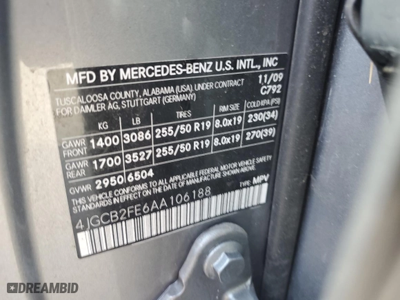 2010 Mercedes-Benz R-Class R 350 BlueTEC with VIN 4JGCB2FE6AA106188, listed as a Copart auction lot 74024274 with 0 mi miles and Salvage Title. Bid and sale history available at carsss.com. Image 14.
