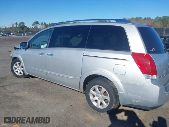 2008 Nissan Quest S z VIN 5N1BV28U08N119948, wystawiony jako IAAI lot #41738626 z przebiegiem 245 623 mil mil oraz . Historia ofert i sprzedaży dostępna na DreamBid. Obrazek 3.