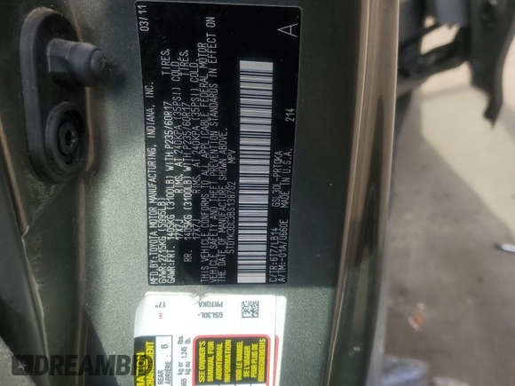 2011 Toyota Sienna XLE AAS with VIN 5TDYK3DC3BS138702, listed as a Copart auction lot 48552425 with 170,685 mi miles and Salvage Title. Bid and sale history available at carsss.com. Image 13.