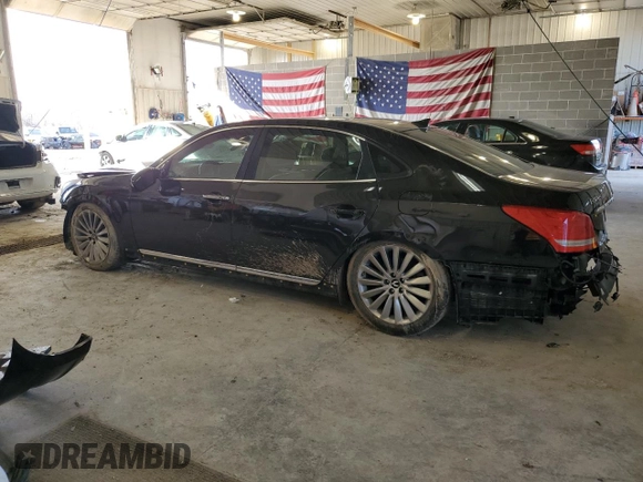 2014 Hyundai Equus Ultimate with VIN KMHGH4JH2EU077404, listed as a Copart auction lot 43586975 with Not provided miles and Salvage title. Bid and sale history available at DreamBid. Image 2.