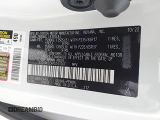 2023 Toyota Sienna XLE с VIN 5TDYRKEC4PS141247, выставлен на аукционе IAAI как лот 41791278 с пробегом 24 851 миль миль и . История ставок и продаж доступна на DreamBid. Изображение 9.