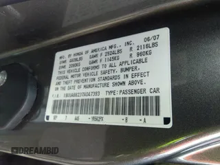 2007 Acura TL with VIN 19UUA66237A047393, listed as a IAAI auction lot 38734178 with 999,999 mi miles. Bid and sale history available at carsss.com. Image 9.