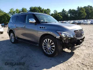 2017 Infiniti QX80 with VIN JN8AZ2NC3H9432070, listed as a Copart auction lot 60469744 with 52,173 mi miles and Salvage Title. Bid and sale history available at carsss.com. Image 4.