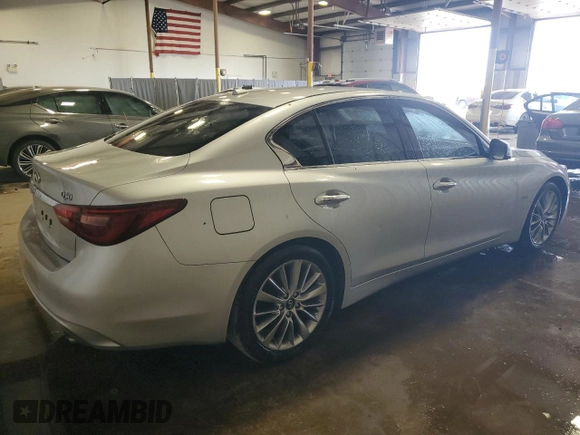 2020 Infiniti Q50 Luxe z VIN JN1EV7AP9LM202945, wystawiony jako Copart lot #54520065 z przebiegiem 87 689 mil mil oraz Szkoda całkowita • Salvage title. Historia ofert i sprzedaży dostępna na DreamBid. Obrazek 3.