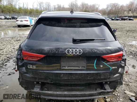 2020 Audi Q3 Premium with VIN WA1AECF30L1025756, listed as a Copart auction lot 50295125 with 77,389 mi miles and Salvage title. Bid and sale history available at DreamBid. Image 6.