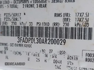 2010 Ford Fusion Hybrid with VIN 3FADP0L30AR200029, listed as a IAAI auction lot 42394846 with 192,634 mi miles and . Bid and sale history available at DreamBid. Image 9.